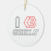 I Heart Geeks ASCII ART Keramik Ornament (Links)