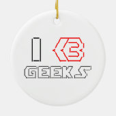 I Heart Geeks ASCII ART Keramik Ornament (Hinten)