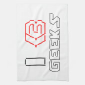 I Heart Geeks ASCII ART Küchentuch (Vertikal)