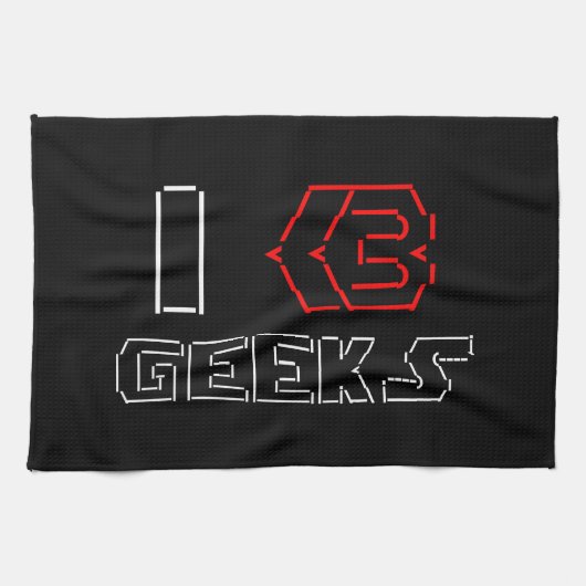 I Heart Geeks ASCII ART Küchentuch (Horizontal)