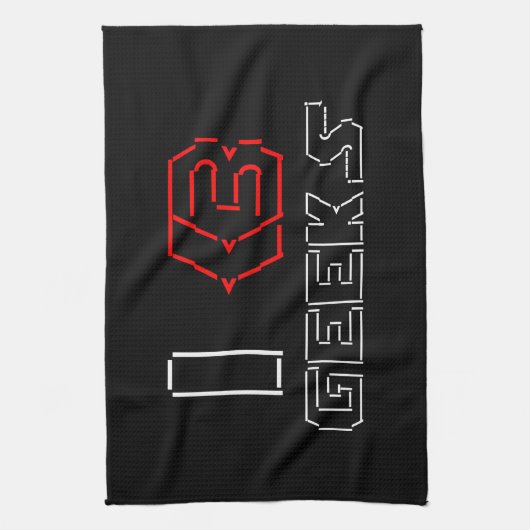 I Heart Geeks ASCII ART Küchentuch (Vertikal)