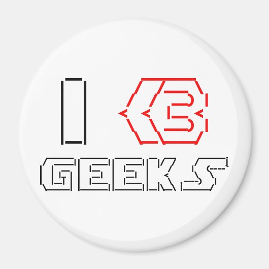 I Heart Geeks ASCII ART Magnet (Vorne)