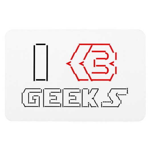 I Heart Geeks ASCII ART Magnet (Horizontal)