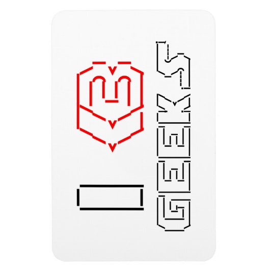 I Heart Geeks ASCII ART Magnet (Vertikal)