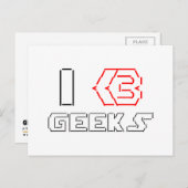 I Heart Geeks ASCII ART Postkarte (Vorne/Hinten)