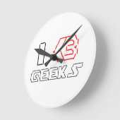 I Heart Geeks ASCII ART Runde Wanduhr (Winkel)