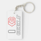 I Heart Geeks ASCII ART Schlüsselanhänger (Rückseite)