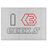 I Heart Geeks ASCII ART Schneidebrett (Vorderseite)