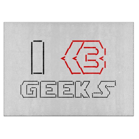 I Heart Geeks ASCII ART Schneidebrett (Vorderseite)