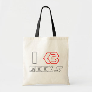 I Heart Geeks ASCII ART Tragetasche