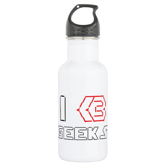 I Heart Geeks ASCII ART Trinkflasche (Vorderseite)