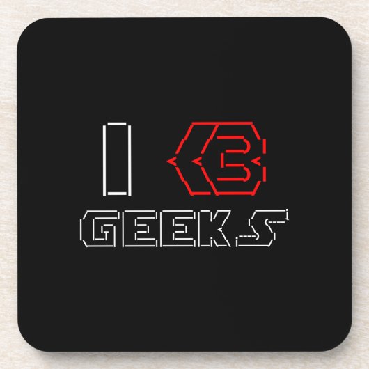 I Heart Geeks ASCII ART Untersetzer (Vorderseite)