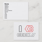 I Heart Geeks ASCII ART Visitenkarte (Vorne/Hinten)
