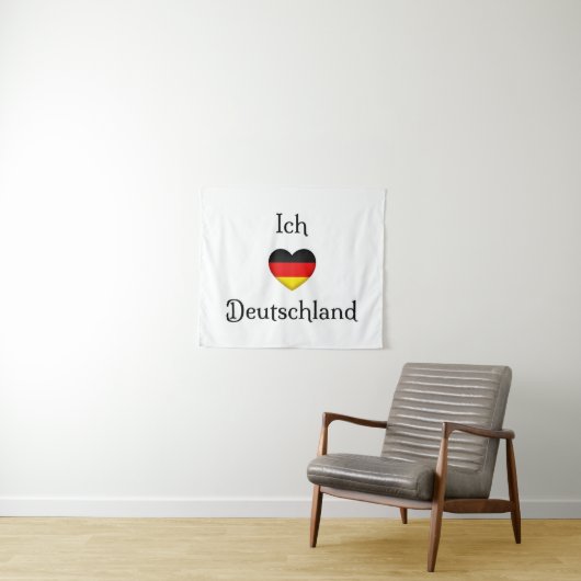 "I Heart Germany" Deutscher Prix World Traveller Wandteppich (Beispiel (Horizontal))
