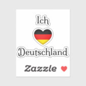 "I heart Germany" "Ich Liebe Deutschland" Deutsch Aufkleber (Blatt)