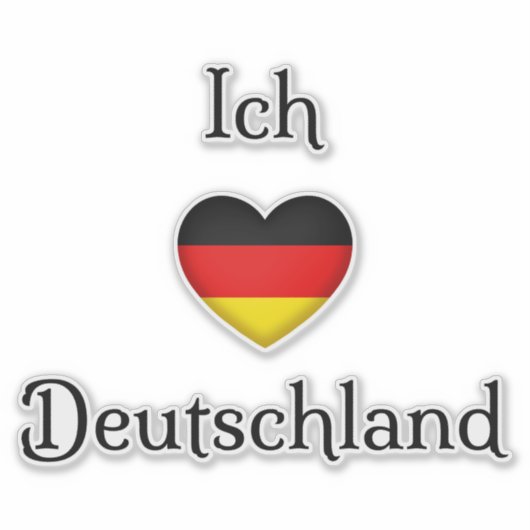 "I heart Germany" "Ich Liebe Deutschland" Deutsch Aufkleber (Vorderseite)