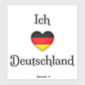 "I heart Germany" "Ich Liebe Deutschland" Deutsch Aufkleber (Blatt)