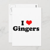 I Heart Gingers Postkarte (Vorne/Hinten)