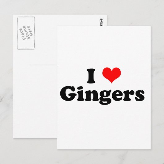 I Heart Gingers Postkarte (Vorne/Hinten)