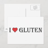 I Heart Gluten - Clear Background Postkarte (Vorne/Hinten)