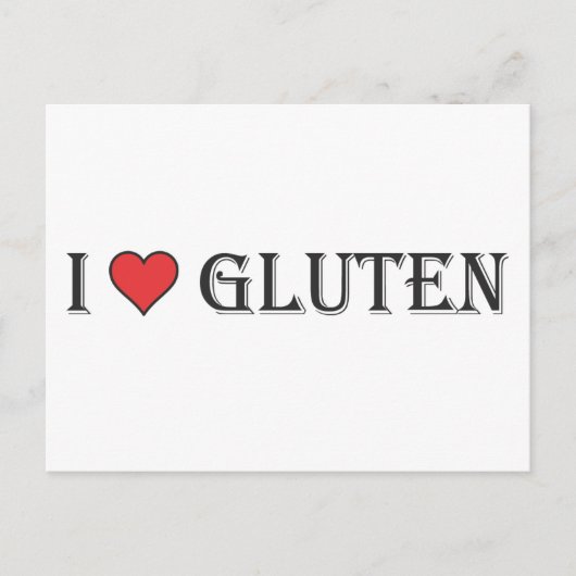 I Heart Gluten - Clear Background Postkarte (Vorderseite)