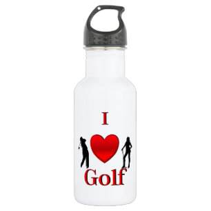 I Heart Golf Edelstahlflasche