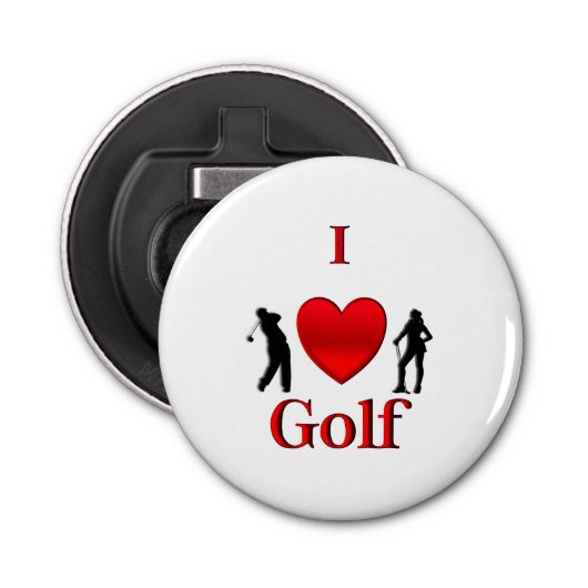 I Heart Golf Flaschenöffner (Vorderseite)