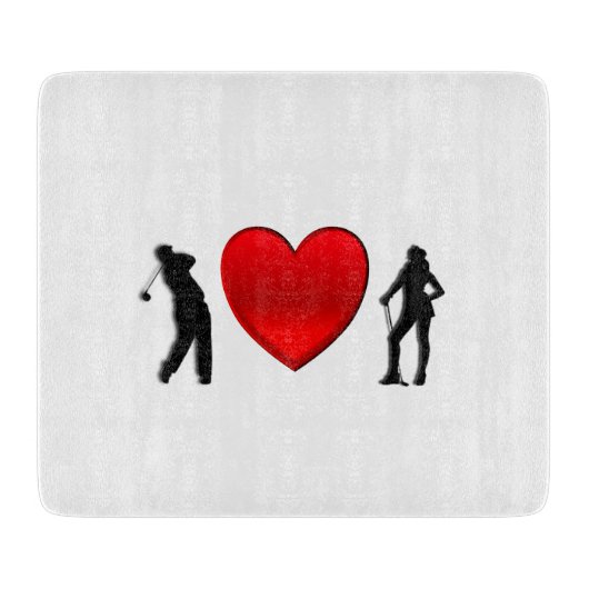 I Heart Golf Schneidebrett (Vorderseite)