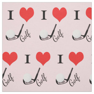 I heart golf - Text in pastellrosa Stoff