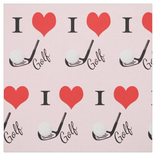 I heart golf - Text in pastellrosa Stoff (Muster)