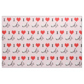 I heart golf - Text in pastellrosa Stoff (Fat Quarter (45,7 x 55,9 cm))