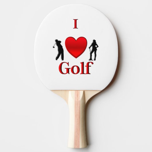 I Heart Golf Tischtennis Schläger (Rückseite)