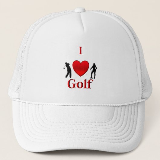I Heart Golf Truckerkappe (Vorderseite)