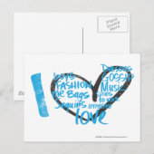 I Heart Graffiti Aqua Postkarte (Vorne/Hinten)