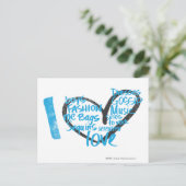 I Heart Graffiti Aqua Postkarte (Stehend Vorderseite)