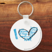 I Heart Graffiti Aqua Schlüsselanhänger (Vorderseite)