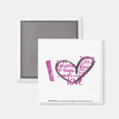 I Heart Graffiti Lila Magnet (Vorderseite/Rückseite)