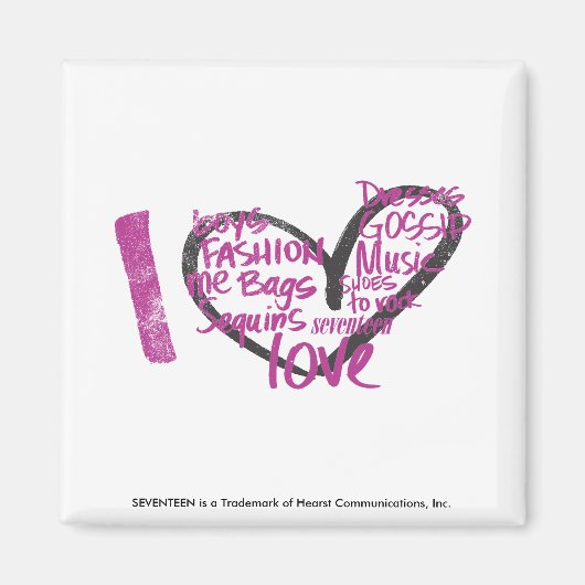 I Heart Graffiti Lila Magnet (Vorne)