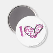 I Heart Graffiti Lila Magnet (Vorderseite/Rückseite)