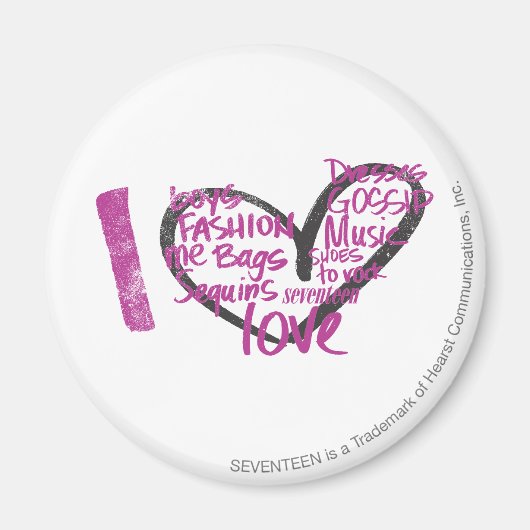 I Heart Graffiti Lila Magnet (Vorne)