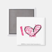 I Heart Graffiti Magenta Magnet (Vorderseite/Rückseite)