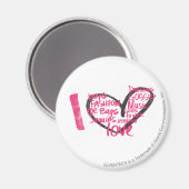 I Heart Graffiti Magenta Magnet (Vorderseite/Rückseite)