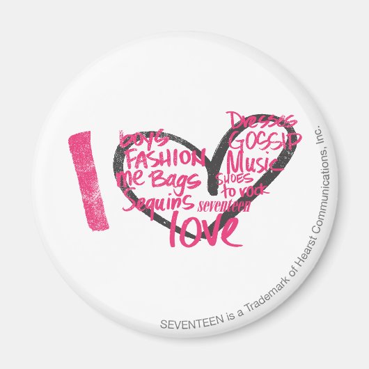 I Heart Graffiti Magenta Magnet (Vorne)