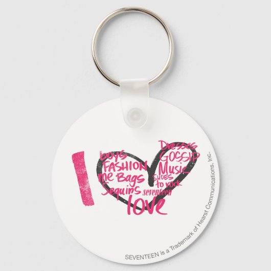 I Heart Graffiti Magenta Schlüsselanhänger (Vorderseite)