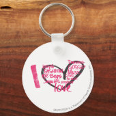 I Heart Graffiti Magenta Schlüsselanhänger (Vorderseite)