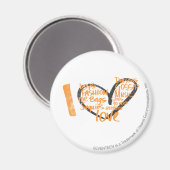 I Heart Graffiti Orange Magnet (Vorderseite/Rückseite)