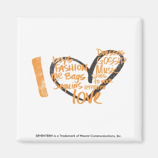 I Heart Graffiti Orange Magnet (Vorne)