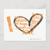I Heart Graffiti Orange Postkarte (Vorderseite)