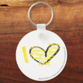 I Heart Graffiti Yellow Schlüsselanhänger (Vorderseite)