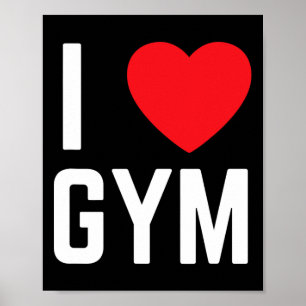 I Heart Gym I Liebe Gym Fitness Workout Übung Poster